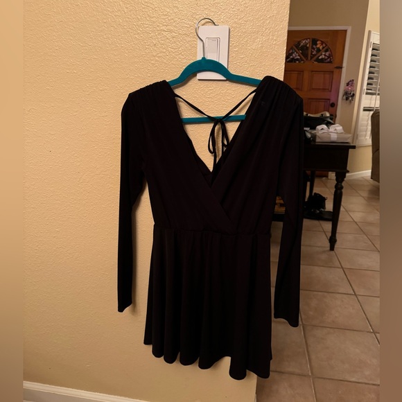 BCBGeneration Black Dress with Shoulder Pads - Picture 3 of 5